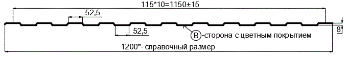 Фото: Профнастил С8 х 1150 - B (ПЭ-01-7024-0.4±0.08мм) в Ивантеевке