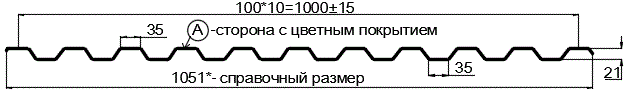 Фото: Профнастил С21 х 1000 - A (ПЭ-01-2004-0.45) в Ивантеевке