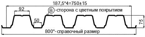 Фото: Профнастил Н75 х 750 - B (ПЭ-01-9003-0.7) в Ивантеевке