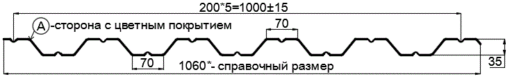 Фото: Профнастил НС35 х 1000 - A (ПЭ-01-1015-0.7) в Ивантеевке