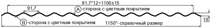 Фото: Профнастил МП18 х 1100 - B (ECOSTEEL_MA_Д-12-Античный Дуб-0.45) в Ивантеевке